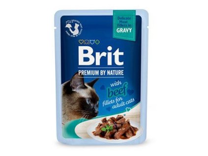 Brit Premium Cat D Fillets in Gravy with Beef 85g