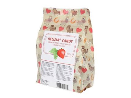 Pochoutka pro koně DELIZIA Candy, jahoda-máta 600g