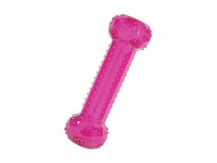 Hračka pes STICK TPR POP kost 15cm růžová Zolux