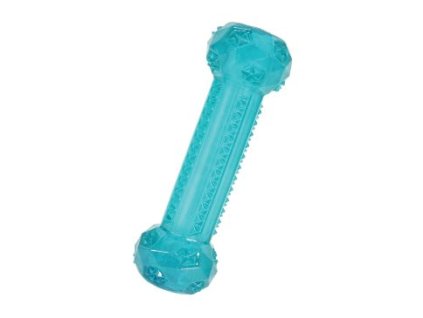 Hračka pes STICK TPR POP kost 15cm tyrkysová Zolux
