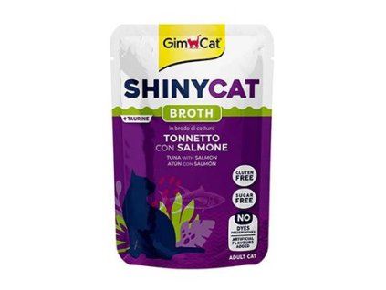 Gimcat ShinyCat kapsa tuňák s lososem ve vývaru 70g