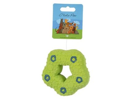 Hračka pes Donut pískací 9cm latex mix barev 1ks