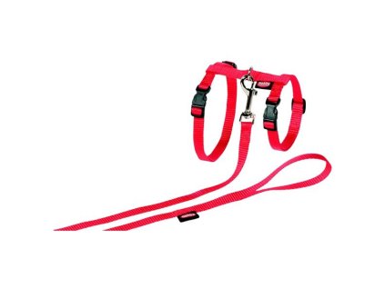 Postroj cat nylon s vod. červený Nobby XL