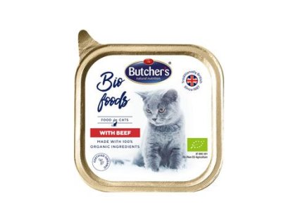 Butcher's Cat Bio Foods s hovězím vanička 85g