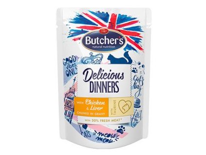Butcher's Cat Delic.Dinners kuře+játra kapsa 100g