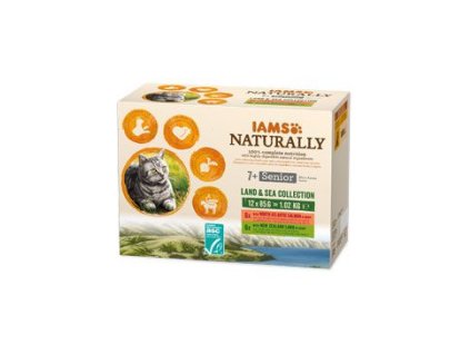 Iams Cat Senior Naturally kapsa Land&Sea in grav12x85g