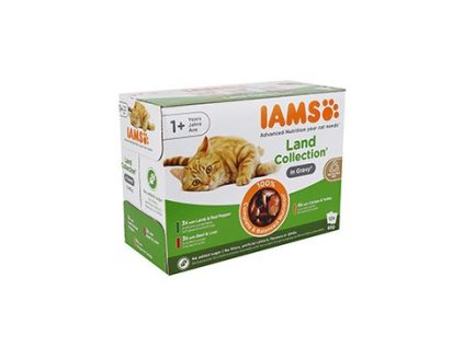 Iams Cat Adult Delights kapsa Land in gravy 12x85g