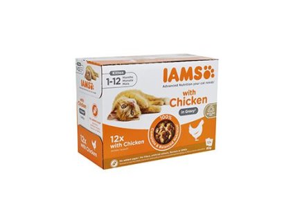 Iams Cat Kitten kuře v omáčce multipack 12x85g