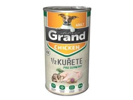 GRAND konz. deluxe pes kuřecí s 1/2 kuřete adult 1300g