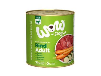 WOW Dog konzerva Adult hovězí s karotkou 800g