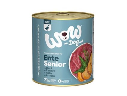 WOW Dog konzerva Senior kachna s batáty 800g