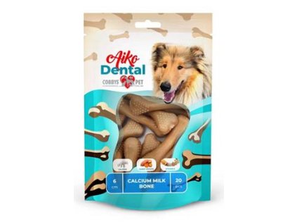 Pochoutka Aiko Dental Calcium Milk Bone 6cm/170g/20ks