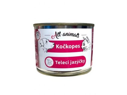 All Animals kočkopes konz. Telecí jazýčky 200g