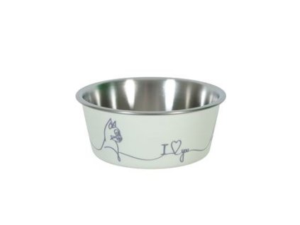 Miska nerez kočka LOVE CAT 400ml béžová Zolux