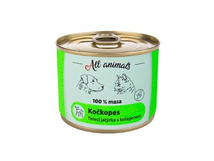 All Animals kočkopes konz. Telecí jatýrka s kol. 200g