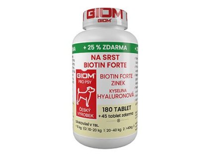 Giom S pes Na srst Biotin FORTE 180 tbl+25% zdarma