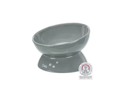 Miska keramická ergonomická XXL zvýš.0,35l 17cm šedáTR