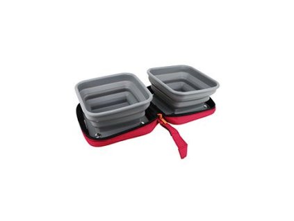 Miska skládací 2v1 BIVOUAK 2x700ml červená Zolux