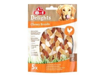 Pochoutka 8in1 Delights Chewy Braids XS/S 75g