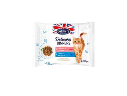 Butcher's Cat Delic.Dinners losos/pstruh kapsa 4x100g