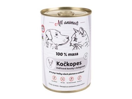 All Animals kočkopes konz. Zvěřinové kousky s kol.400g