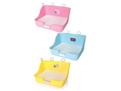 WC pro králíky a fretky s pl.roštem 28x21x16cm