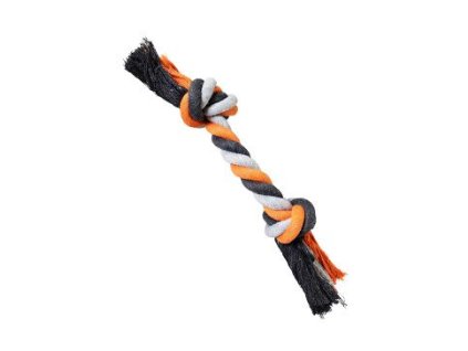 Hračka pes Uzel bavlněný 25cm/75g šedá/oranžová HipHop