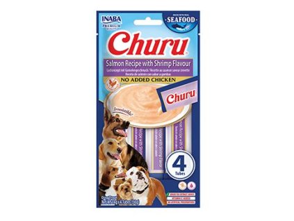 Churu Dog Fish Salmon Recipe with Shrimp Flavour 4x14g