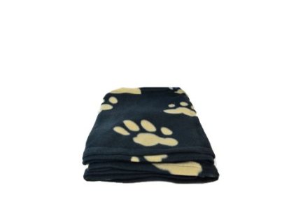 Deka pro psy BARNEY hnědé tlapky 150x100cm černá TR