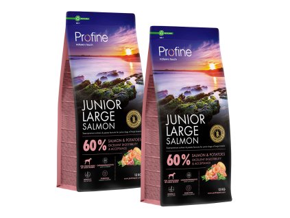 14421 profine dog dry junior large salmon 24kg