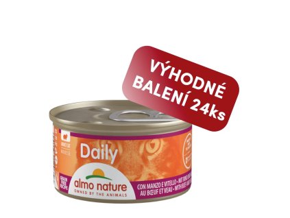 Almo Nature Daily Menu - Pěna s hovězím a telecím 85g výhodné balení 24ks