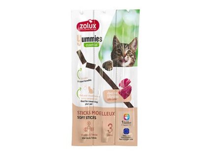 Pochoutka kočka YUMMIES jehněčí s rýží 3ks Zolux