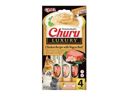Churu Cat Luxury Chicken Recipe with Wagyu Beef 4x14g