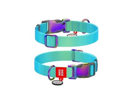 Obojek nylon Gradient QR modro-zelen. L/33-49cm/2,5cm