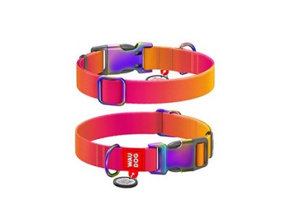 Obojek nylon Gradient QR oranžo-růž. M/28-40cm/2cm