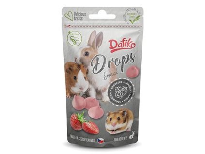 Dafiko drops pro hlodavce jahoda 75g