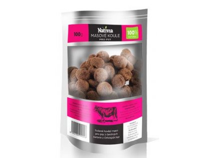 Nativia Sušené masové koule pochoutka pro psy 100g