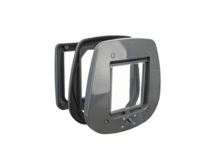 Dvířka kočka plast 4P do skla 27x26cm šedá TR