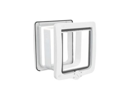 Dvířka kočka XL plast 4P s tunelem 24x28cm bílá TR