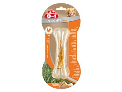 Pochoutka 8in1 Delights Chicken Bones Strong M 1ks