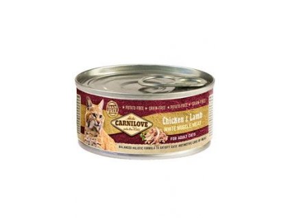 Carnilove White konz Mus Meat Chicken&Lamb Cats 100g