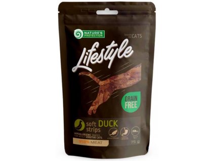 Nature's Protection Cat snack Lifestyle kachní plátky 75 g