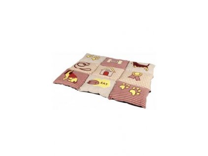 Pelech PATCHWORK podložka 80x55cm béžová/červená TR