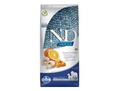 N&D OCEAN DOG Adult M/L Codfish&Pumpkin & Orange 12kg