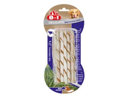 Pochoutka 8in1 Delights Beef Twisted Sticks 10ks