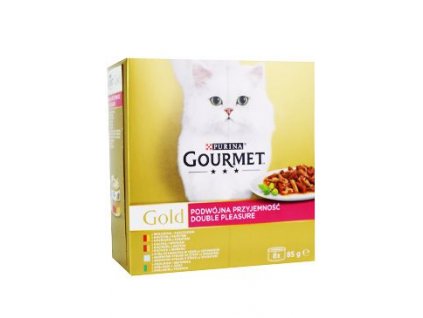 Gourmet Gold konz. kočka kousky duš.a gril. pack 8x85g