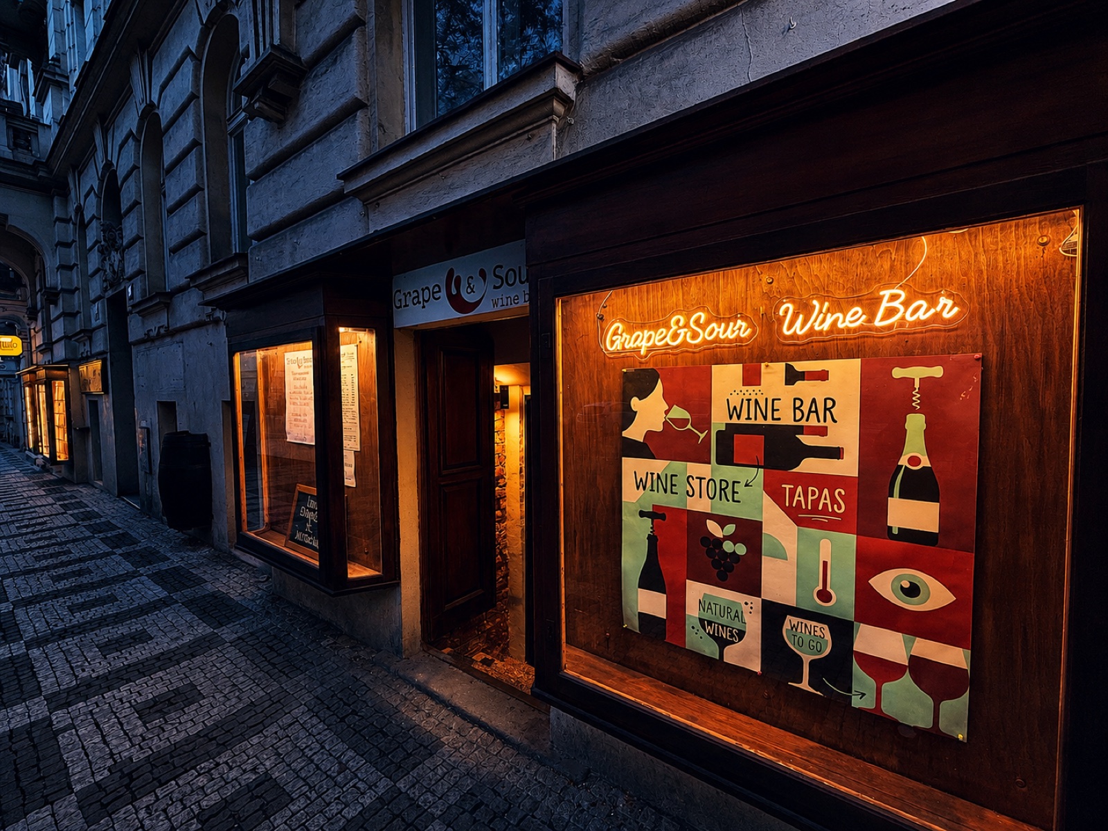Grape & Sour wine bar na Vinohradech v Praze