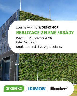 Chcete rozšířit své služby o montáž živých stěn? Zveme realizační a zahradnické firmy na exkluzivní WORKSHOP – Realizace...