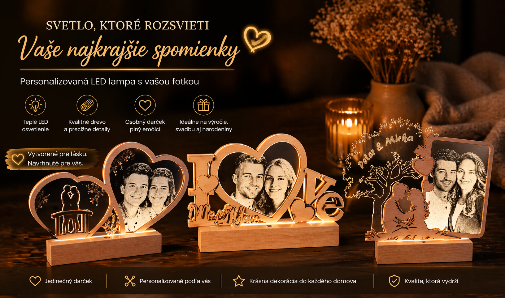 Gravírované LED lampy