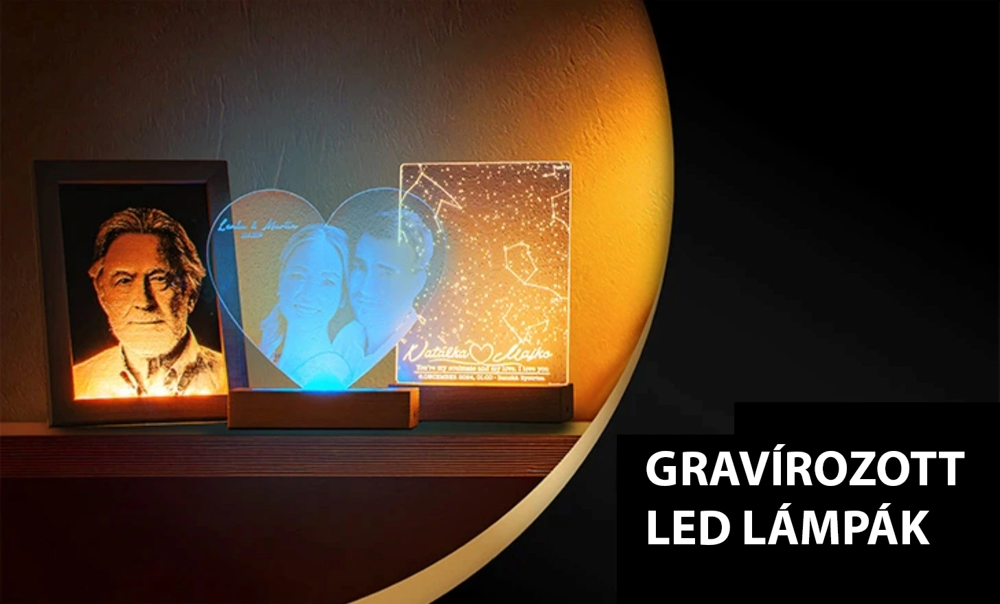 GRAVÍROZOTT LED LÁMPÁK